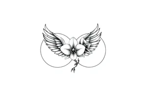 infinity loop with wings inside and an orchid tattoo idea