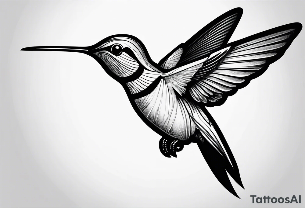 Small fine line hummingbird tattoo idea
