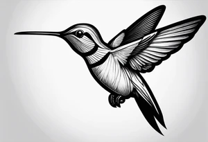 Small fine line hummingbird tattoo idea