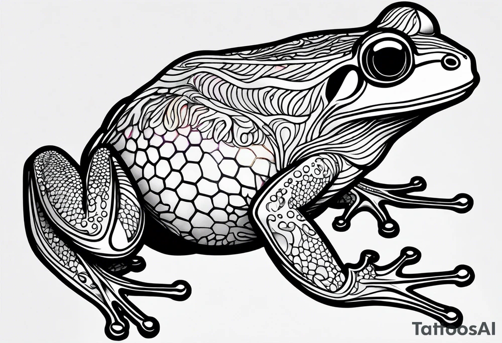 Rainbow flag frog tattoo idea