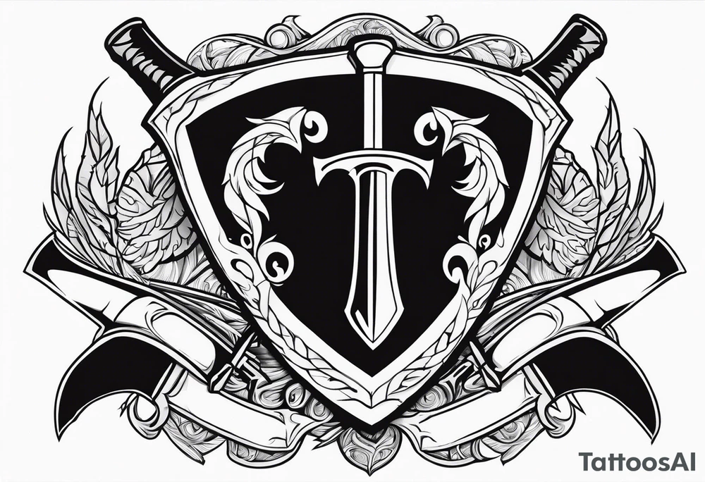 Valhalla sword shield axe tattoo idea