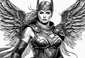 a Valkyrie in flight tattoo idea