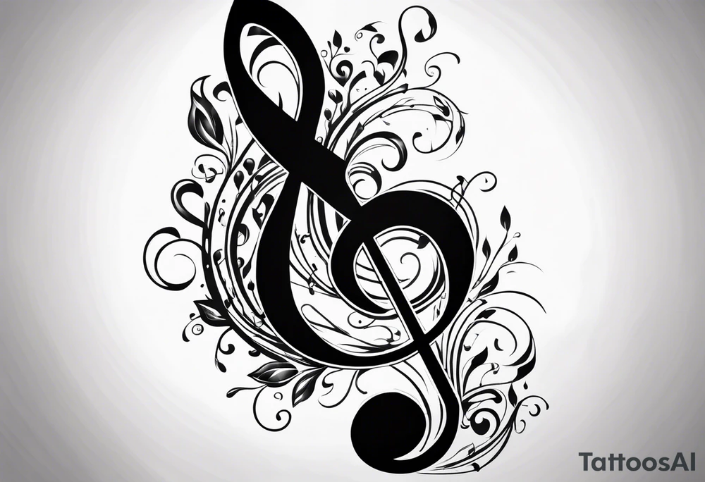 Treble clef tattoo idea