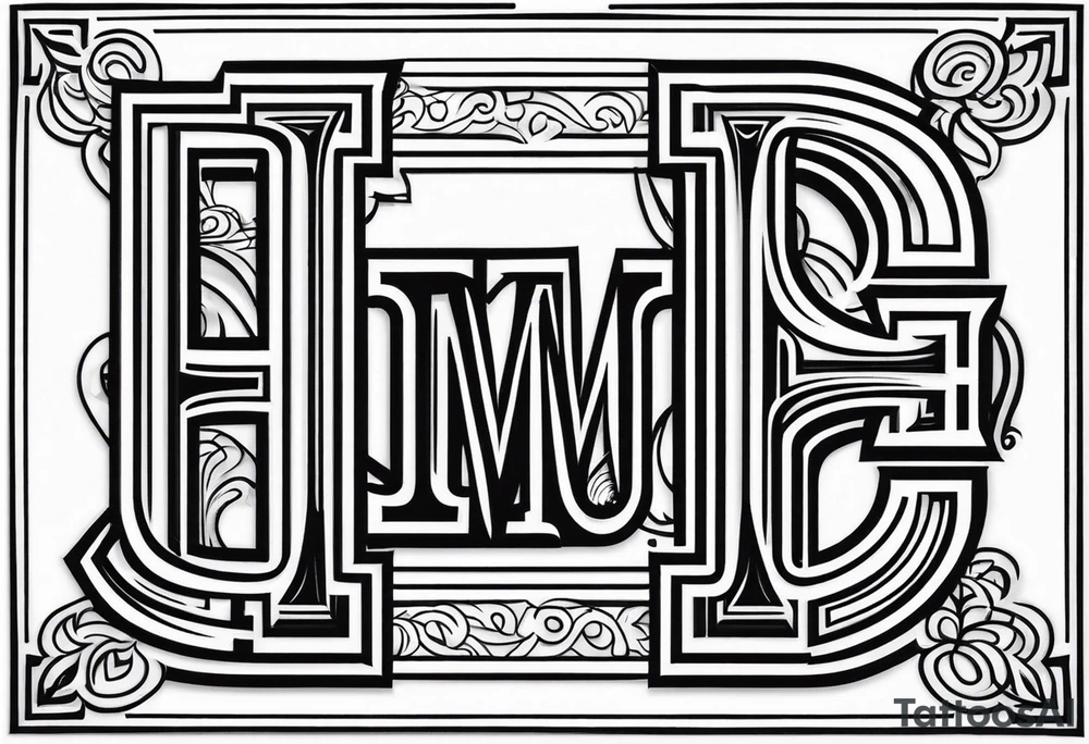 manning in monogram tattoo idea