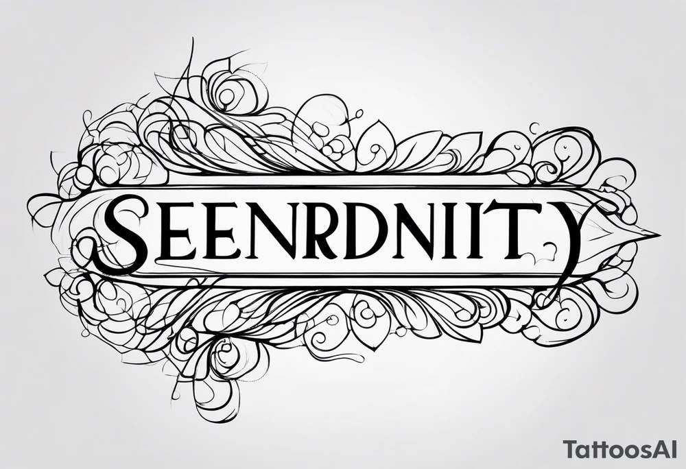 the word "serendipity" in cursive tattoo idea