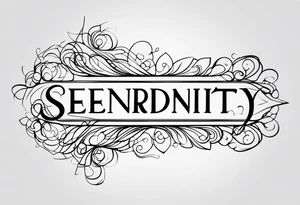 the word "serendipity" in cursive tattoo idea