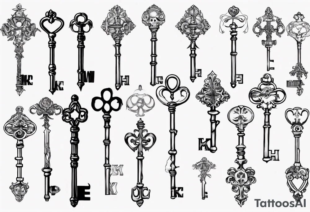 Skeleton key name tattoo idea