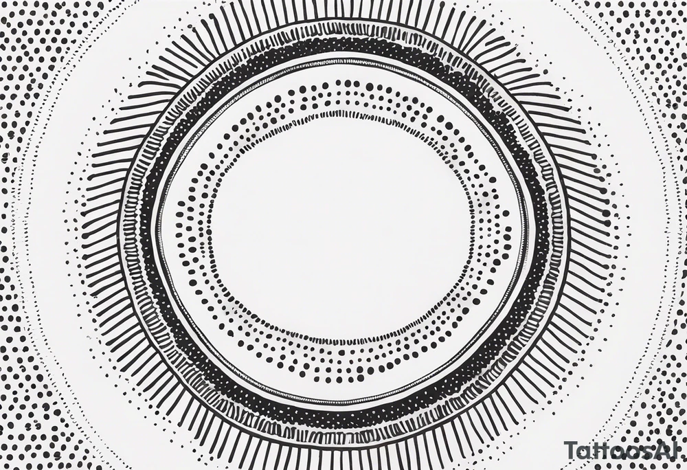 simple sunshine made of black dots with circles. mandala vibe without being a mandala tattoo idea