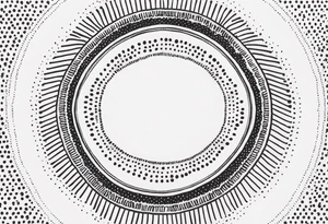 simple sunshine made of black dots with circles. mandala vibe without being a mandala tattoo idea