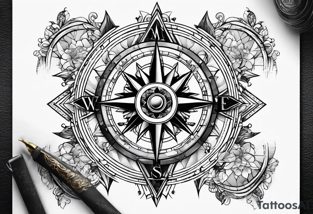 Compass on world tattoo idea