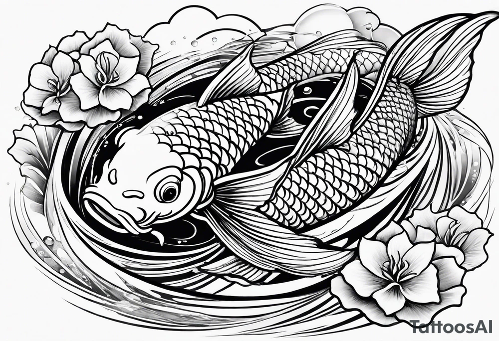 koi fish, in pond tattoo idea