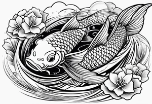 koi fish, in pond tattoo idea