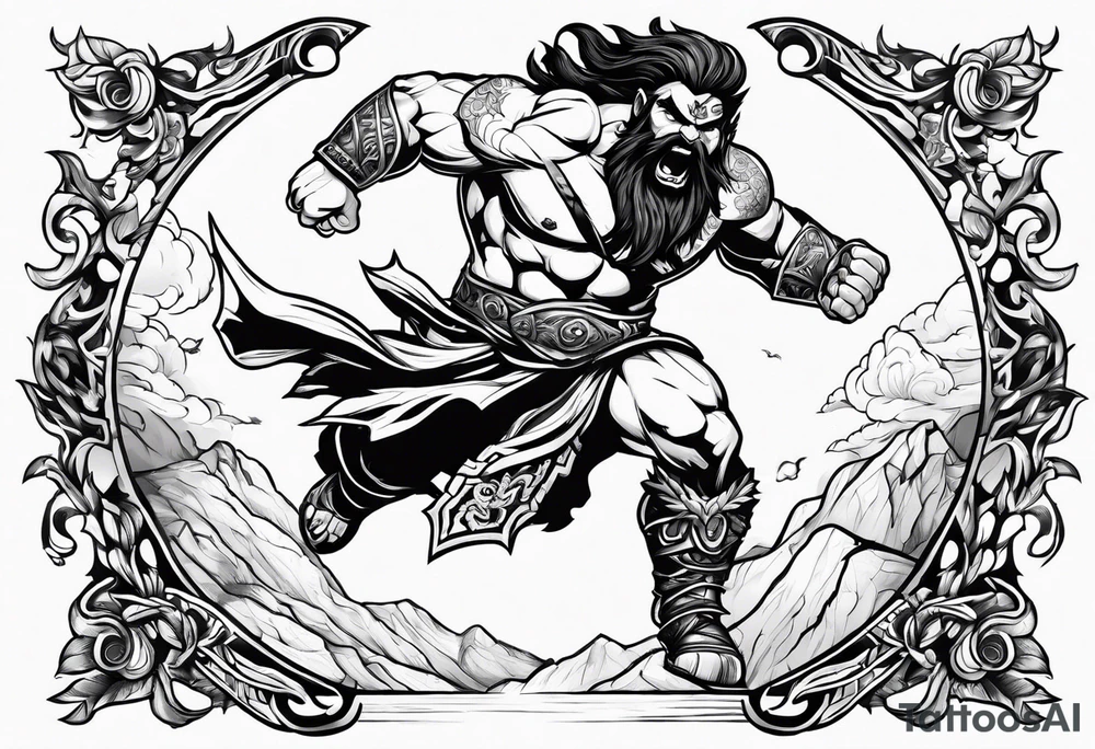 leaping barbarian tattoo idea