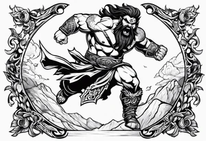 leaping barbarian tattoo idea