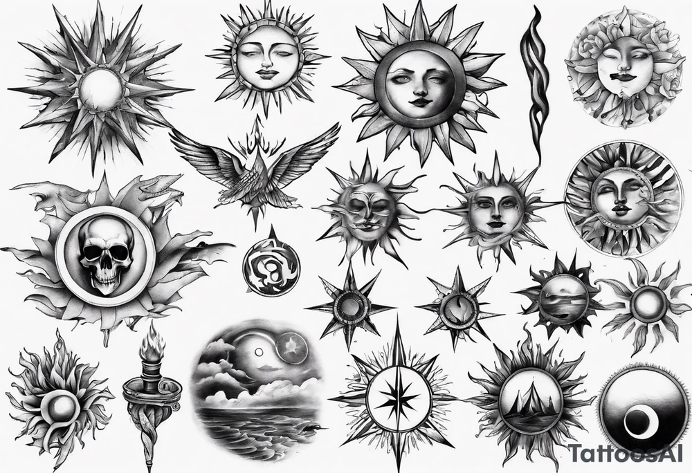 wassermann sonne tattoo idea