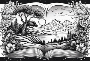 Nature book lover tattoo idea