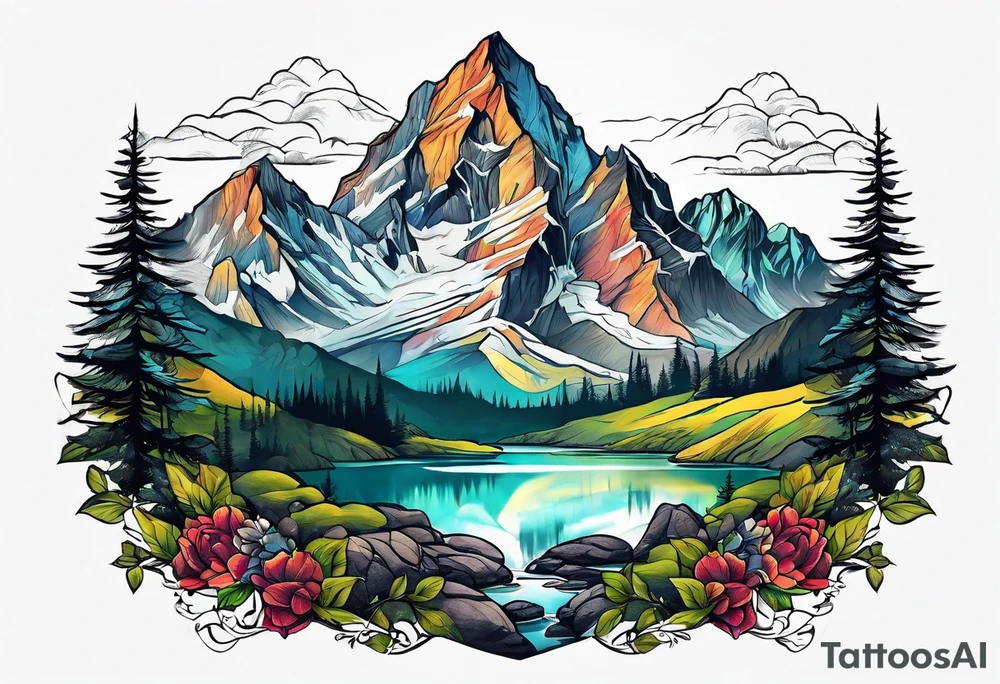 mountains tattoo idea