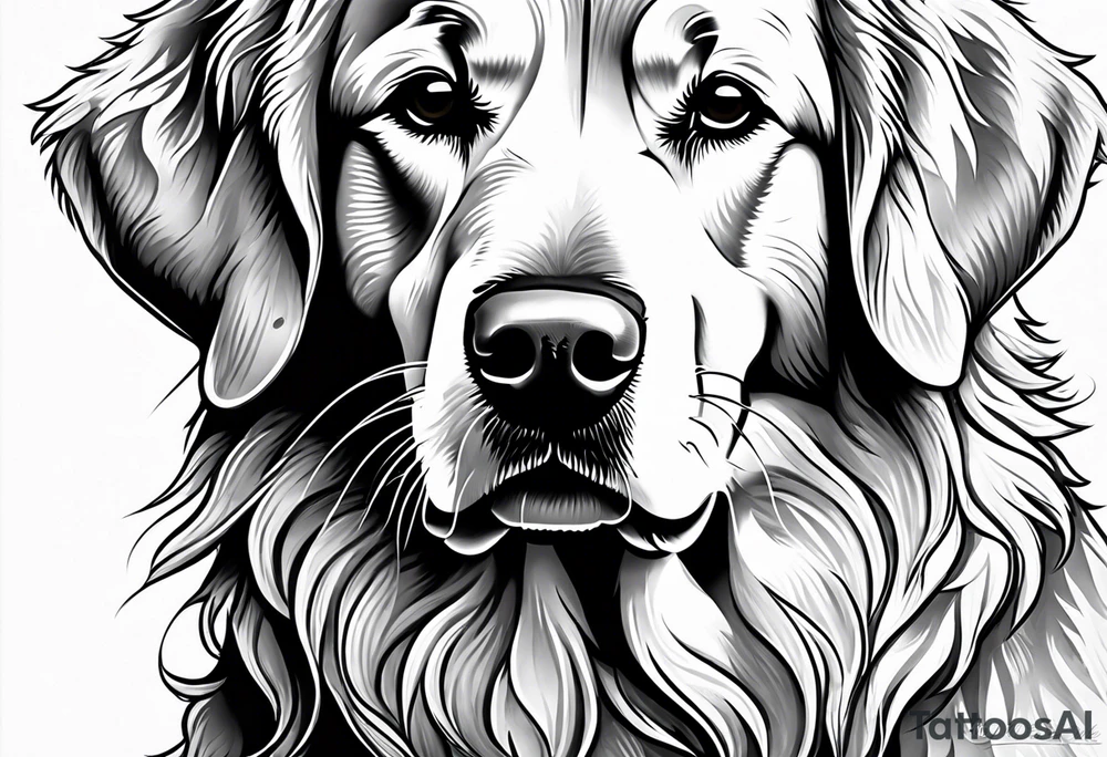 a golden retriever in a gi tattoo idea