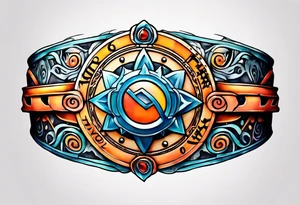 A naruto headband with the letters AR in the middle tattoo idea