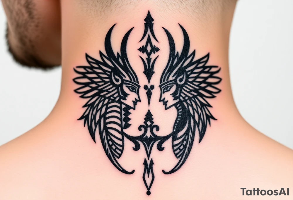 powerful representation Osiris and isis love and hate tattoo idea