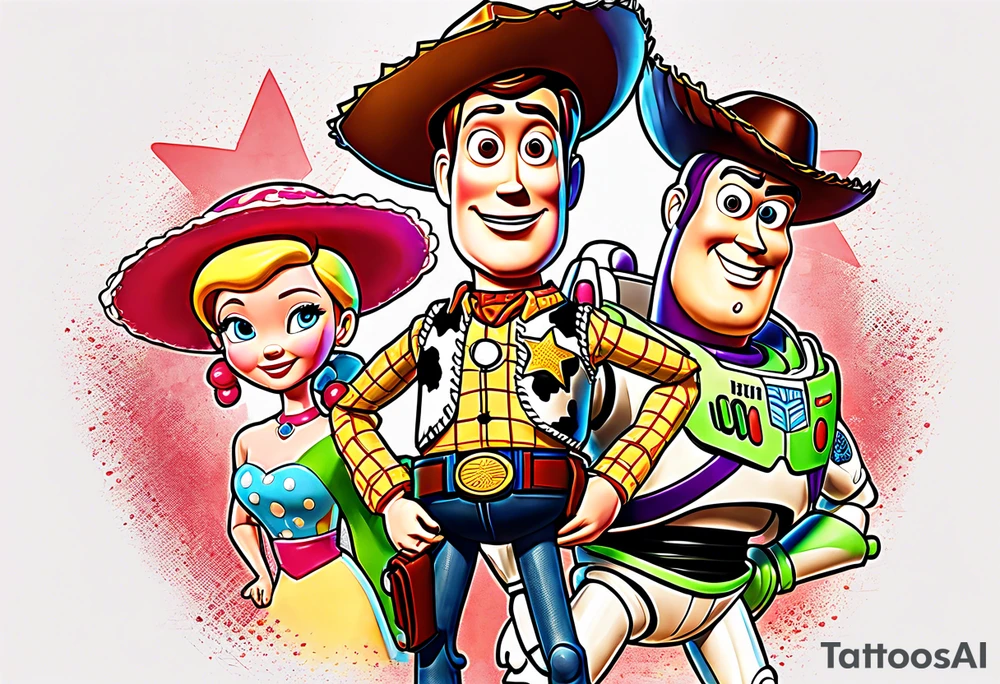 toy story portrait characters tattoo idea