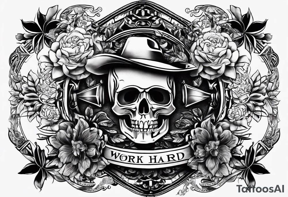 I want a tattoo containing the following two words "work hard" and "play hard". tattoo idea