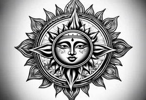 a sun with 21 ray tattoo idea
