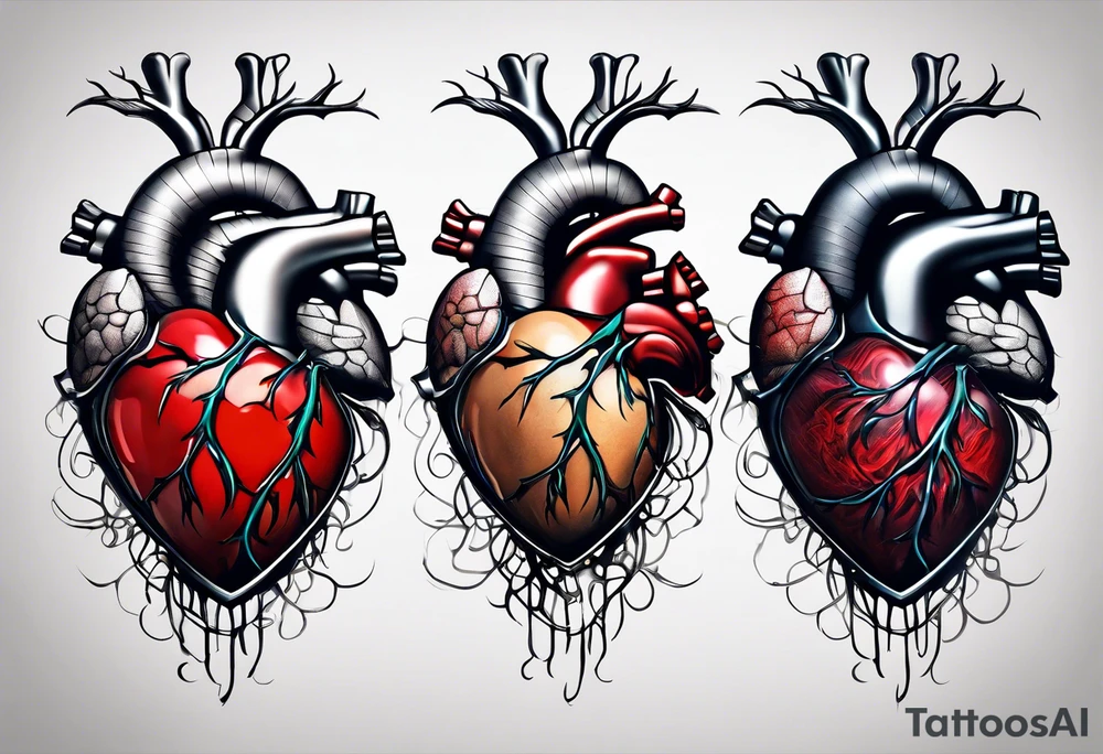 photograph of a human heart as you would see in a human body tattoo idea