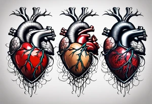 photograph of a human heart as you would see in a human body tattoo idea