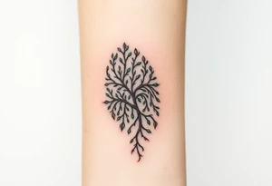 A fingerprint formed by tiny, intricate vines in shades of emerald green and deep brown, representing natural growth and deep roots tattoo idea