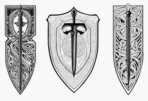 Valhalla sword shield steps tattoo idea