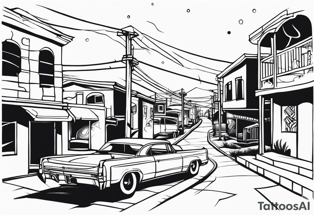 Chicano style scenary
city gangster tattoo idea