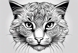 small Cat face, front on tattoo idea