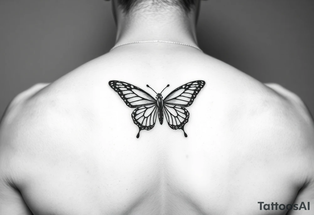 Half butterfly tattoo idea