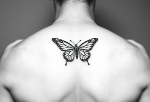 Half butterfly tattoo idea