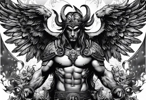 Roman devil Roman angel tattoo idea
