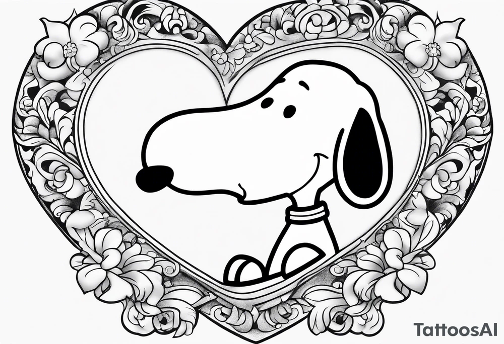 Snoopy with a heart tattoo idea tattoosai