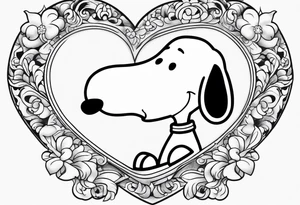 snoopy with a heart tattoo idea