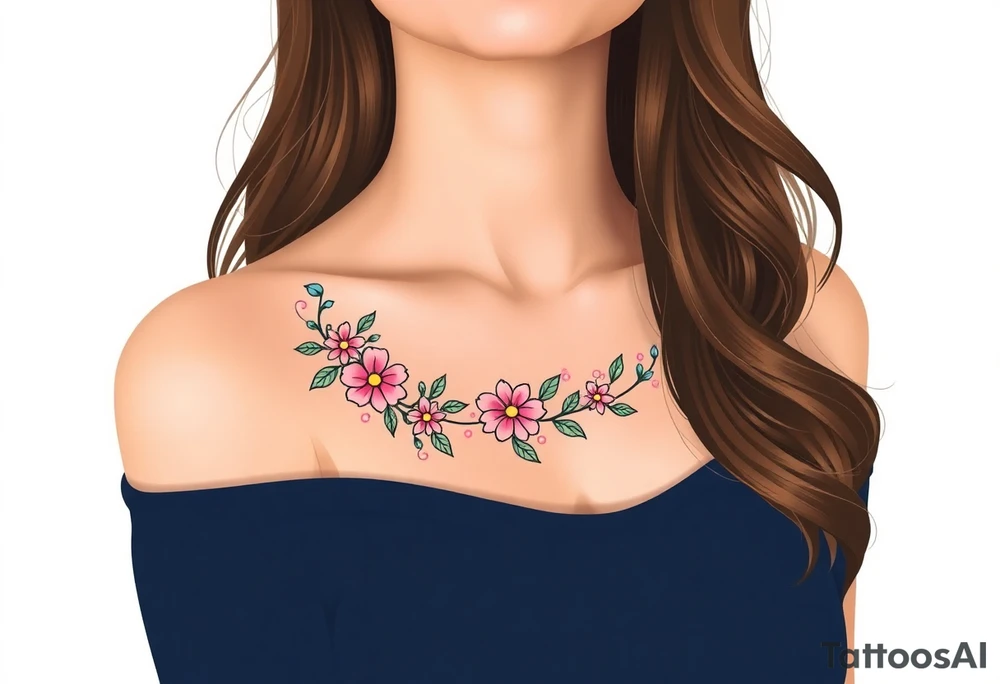 Floral garland tattoo idea