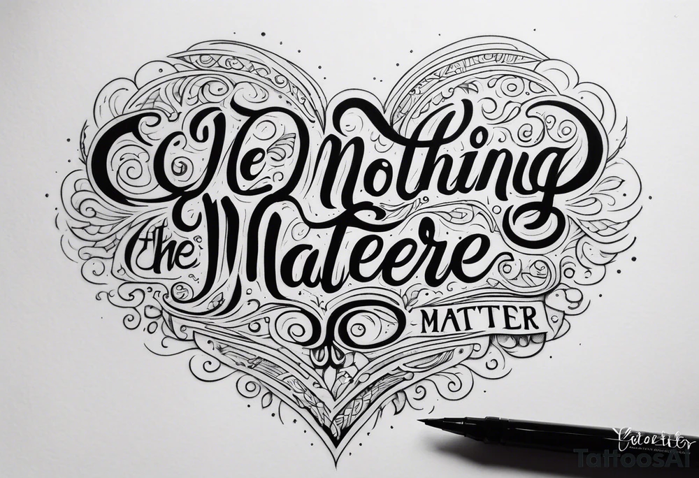 Writing So close, no matter how far
Couldn't be much more from the heart
Forever trusting who we are
And nothing else matters tattoo idea