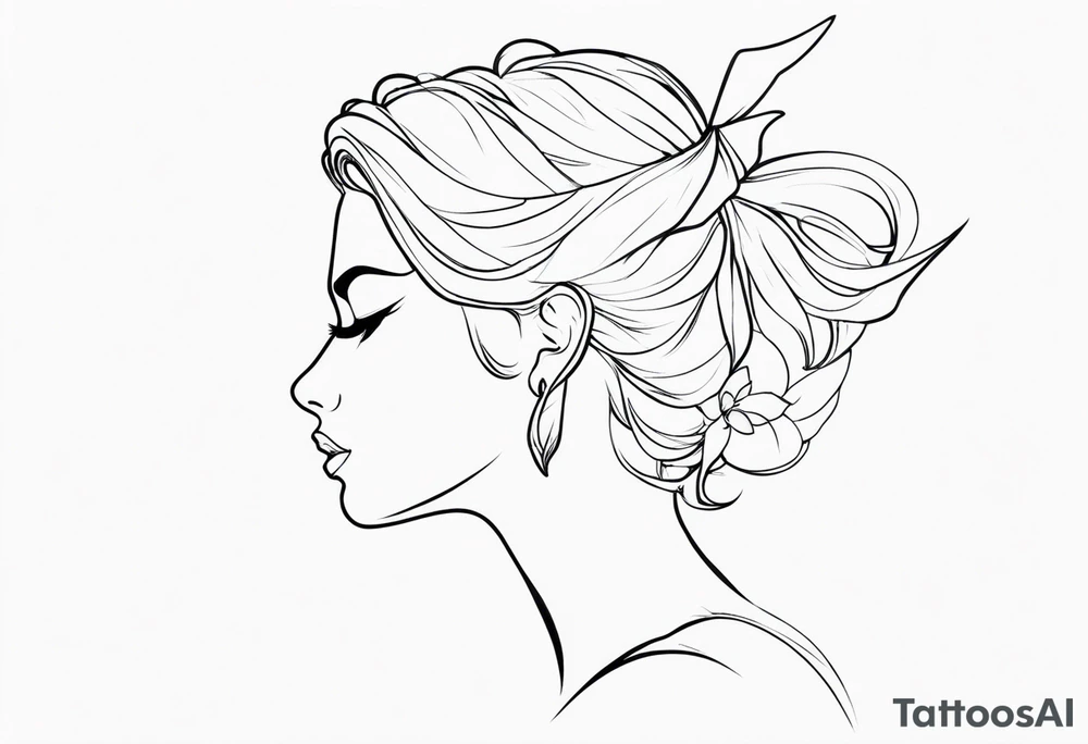 Fae profile outline tattoo idea