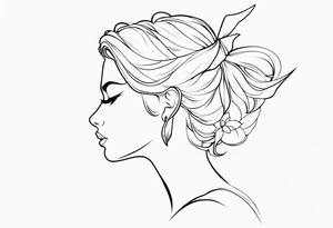 Fae profile outline tattoo idea