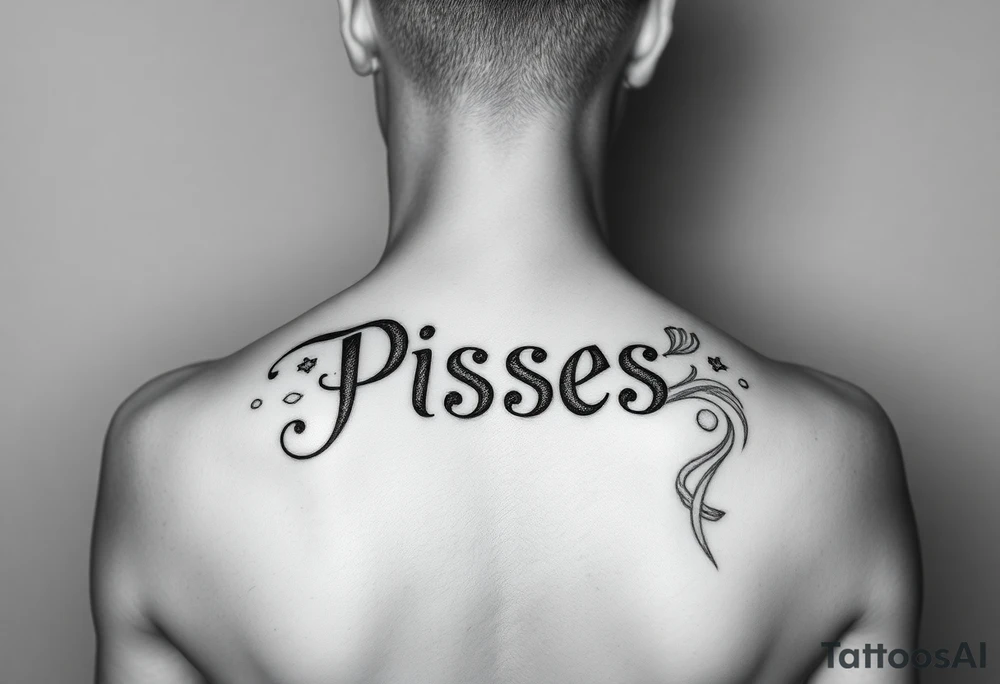 From the word “Pisces” around the word female characteristics of the zodiac unique and girl looking tattoo idea