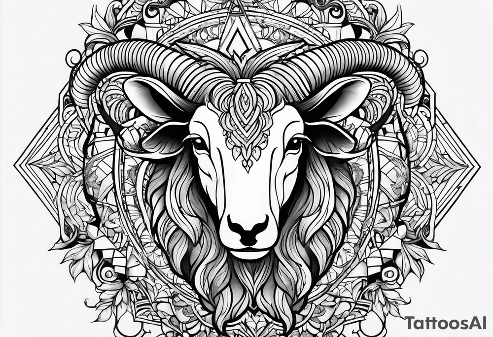 Aries fire trippy tattoo idea