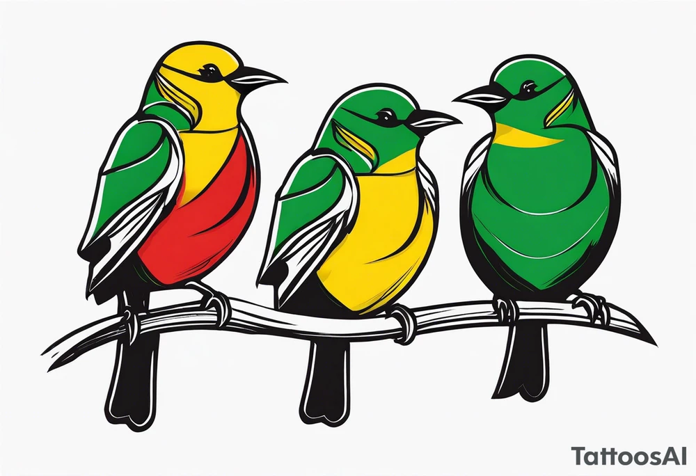 Three little birds Jamaica tattoo idea