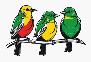 Three little birds Jamaica tattoo idea