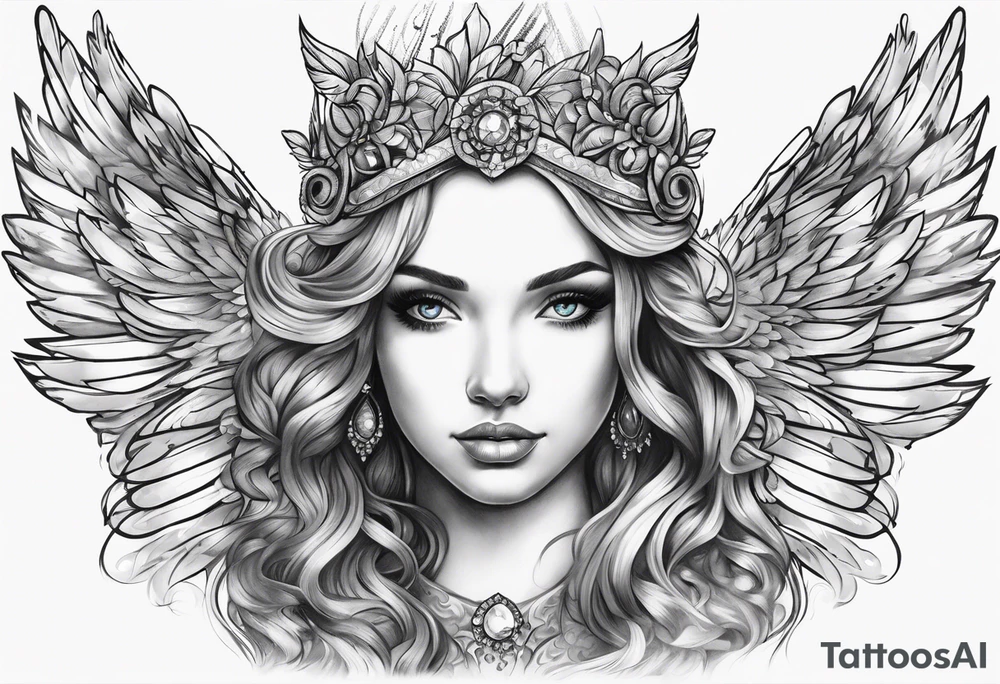 Sapphire angel tattoo idea
