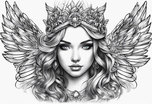 Sapphire angel tattoo idea