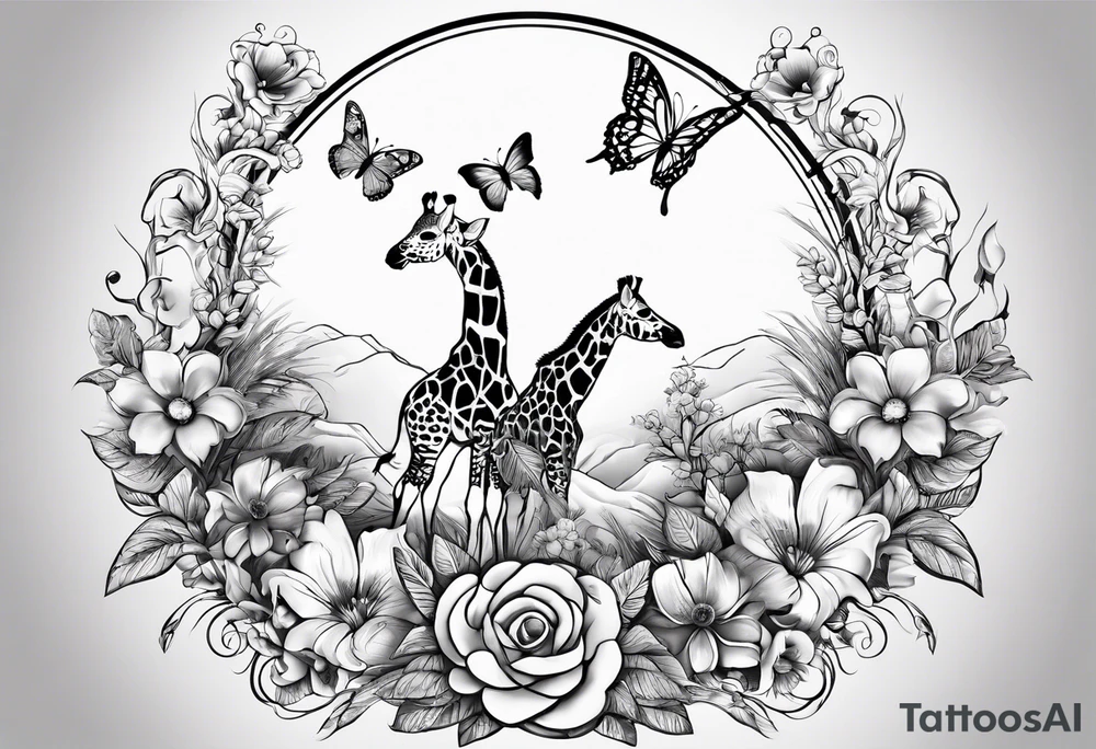 tattoo to represent that I have 3 children (girls). For inspiration I like flowers, butterflies, the beach, giraffes, tattoo idea
