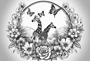 tattoo to represent that I have 3 children (girls). For inspiration I like flowers, butterflies, the beach, giraffes, tattoo idea